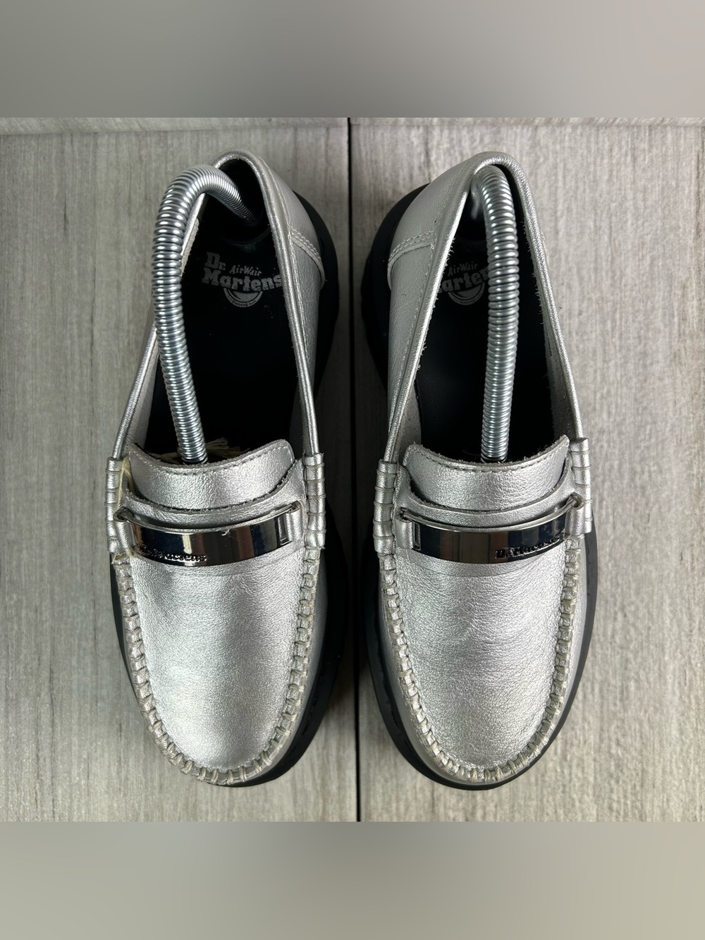NEW Dr. Martens Docs Penton II Quad Platform Loafer Shoe Silver Women’s Size 7 - Picture 6 of 11